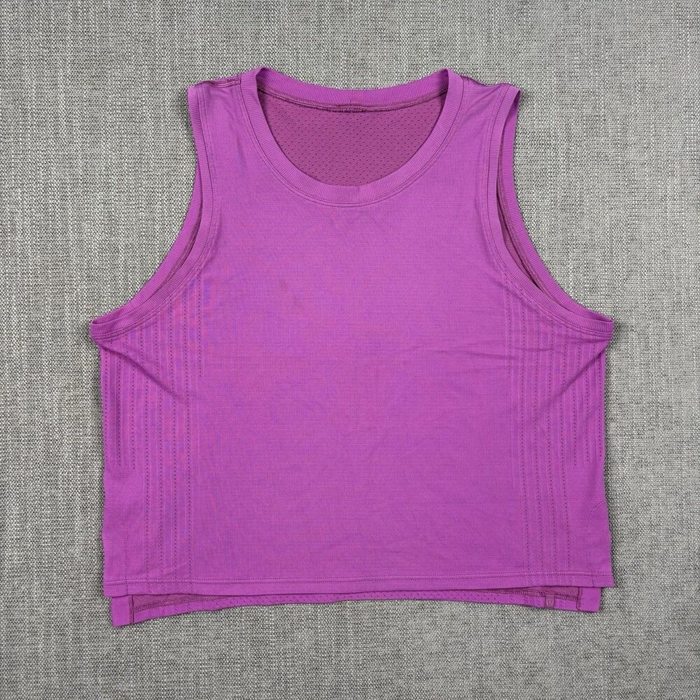 Lululemon Train to Be Tank Top Purple Womens 8 Sleeveless Athletic Training Mesh